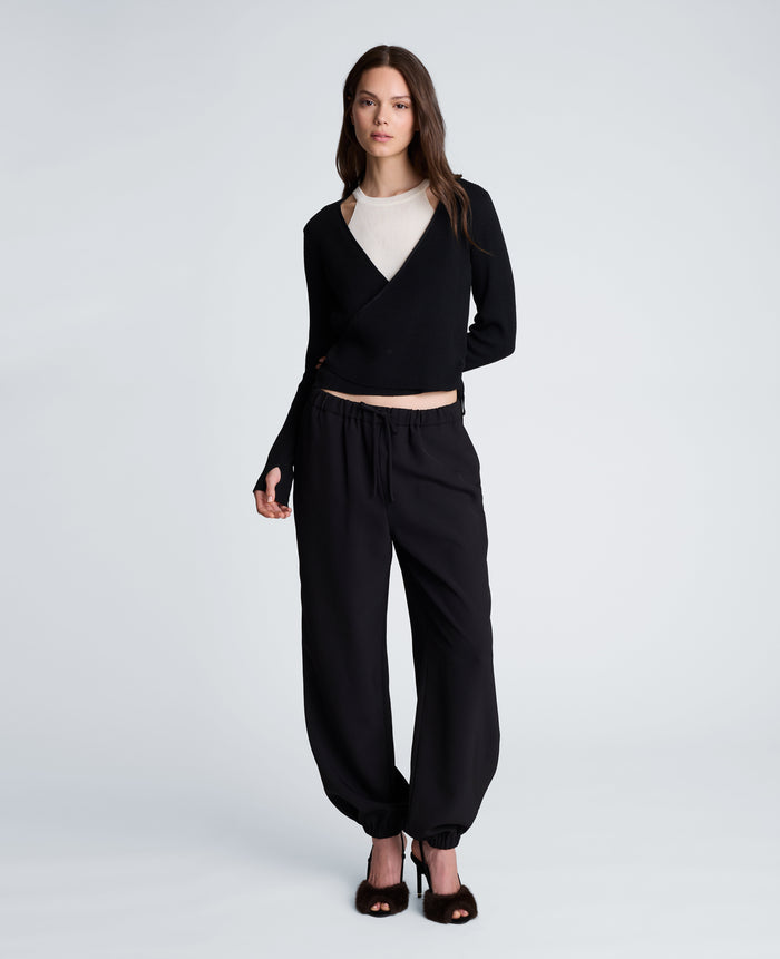 Rib Halter Wrap Sweater