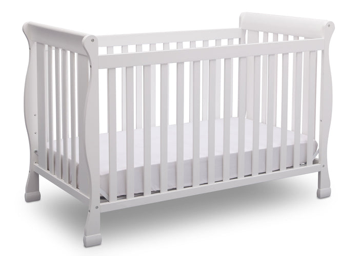 Delta Children Bianca (130) Riverside 4-in-1 Crib, angled view, a3a