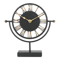 Roman Cut Out Iron Mantel Clock 20cm