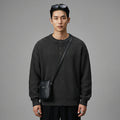 Pull col rond homme manches longues en coton gris foncé - Koreanxwear - Taille L