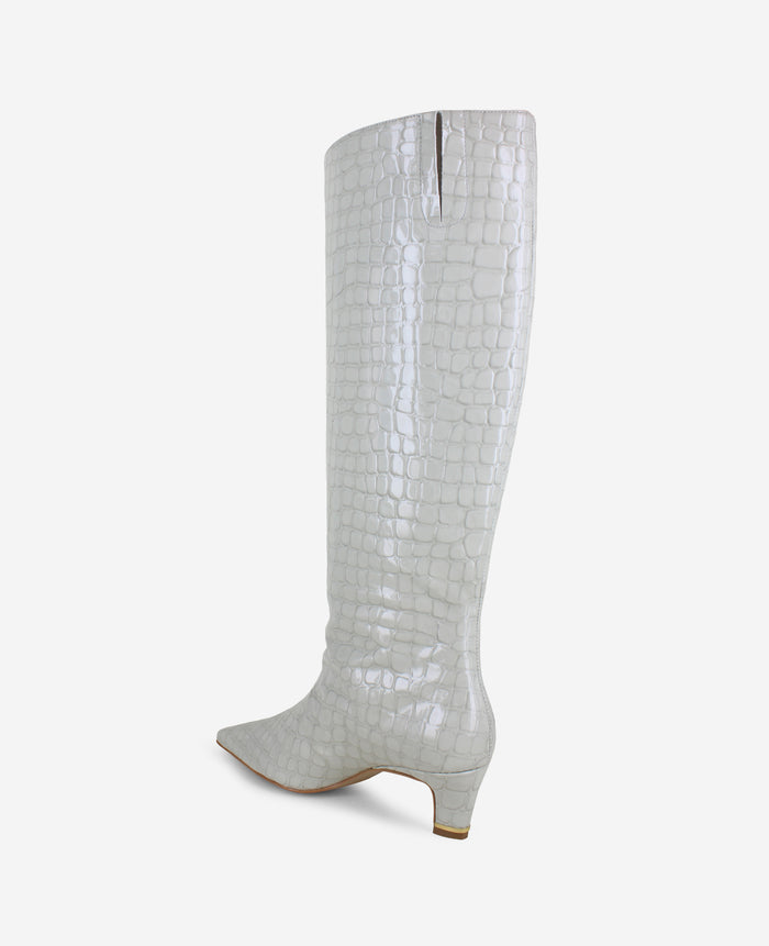 Rubia Croco Patent Tall Heel Boot