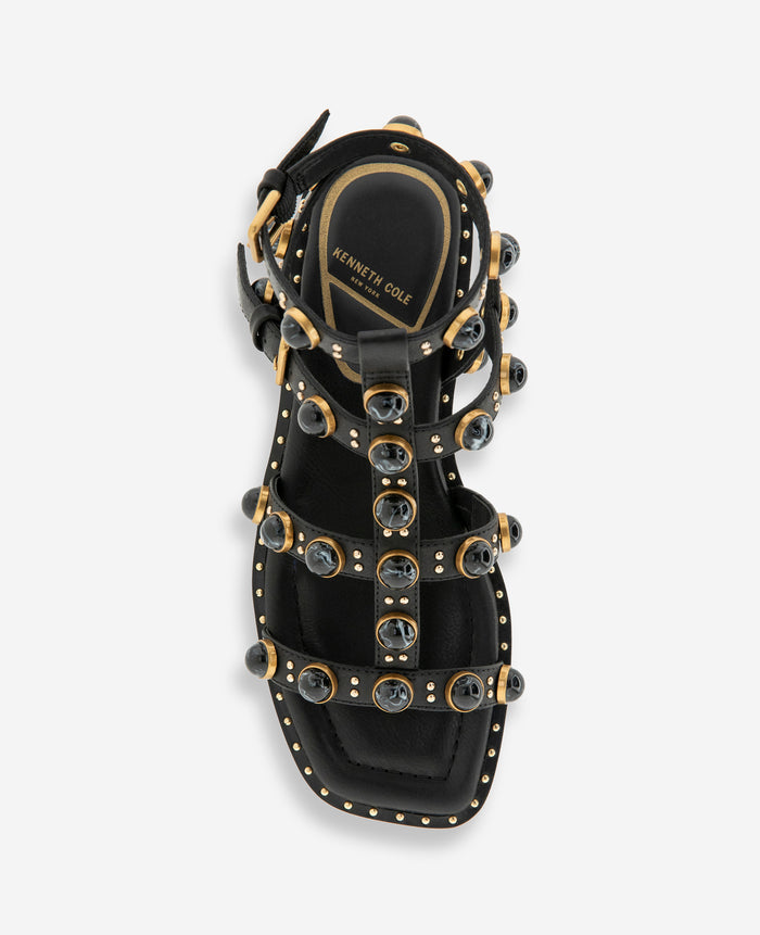 Ruby Leather Jewel Gladiator Sandal