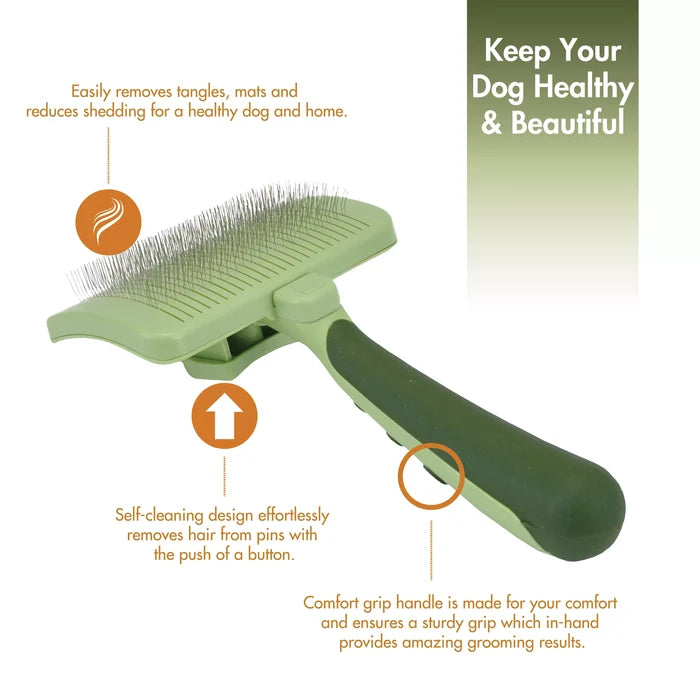 Safari Self-Cleaning Dog Slicker MED w/Stainless Steel Pins