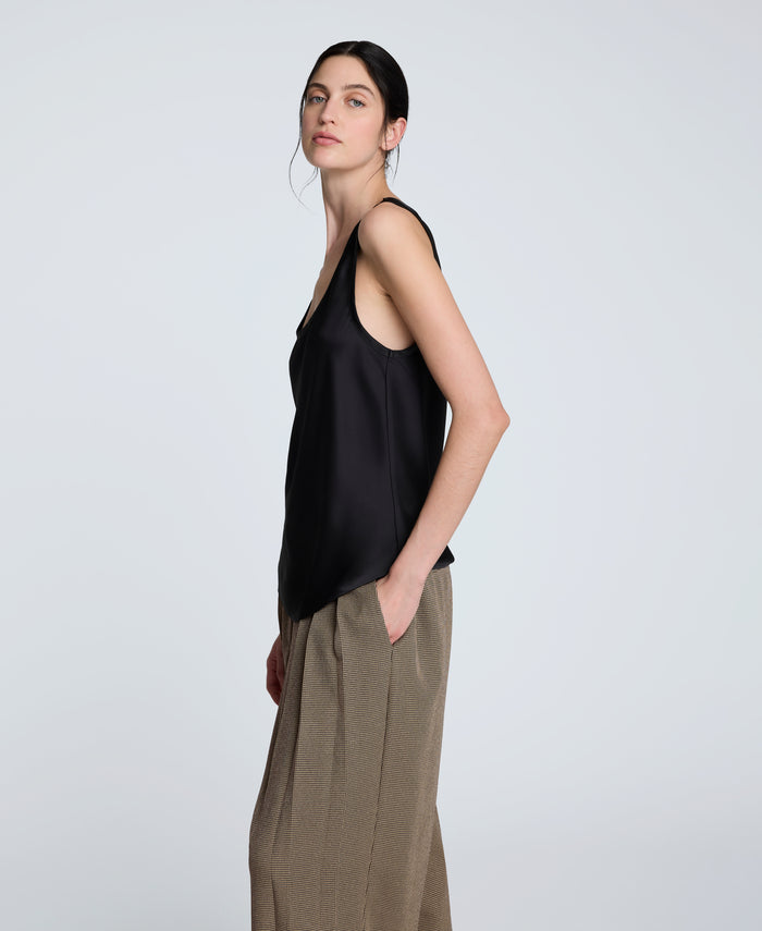 Satin Scoop Neck Tank