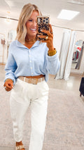 Seaside Stroll Cardigan-Sky Blue
