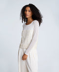 Sequin Mesh Long Sleeve Top