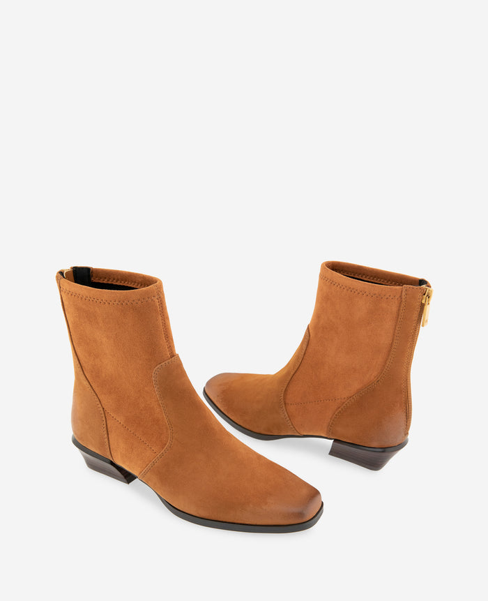 Sheri Suede Back Zip Bootie