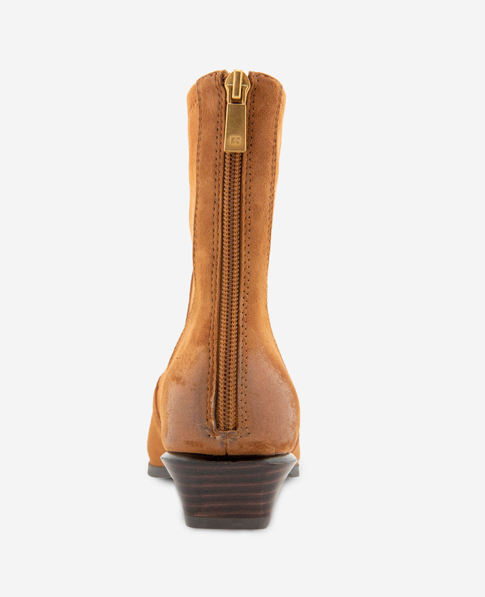 Sheri Suede Back Zip Bootie