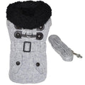 Doggie Design, Inc. Jackets-Coats XS Grey Herringbone Dog Harness Coat with Matching Leash