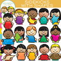 Sidekicks with 2D Shapes Clip Art