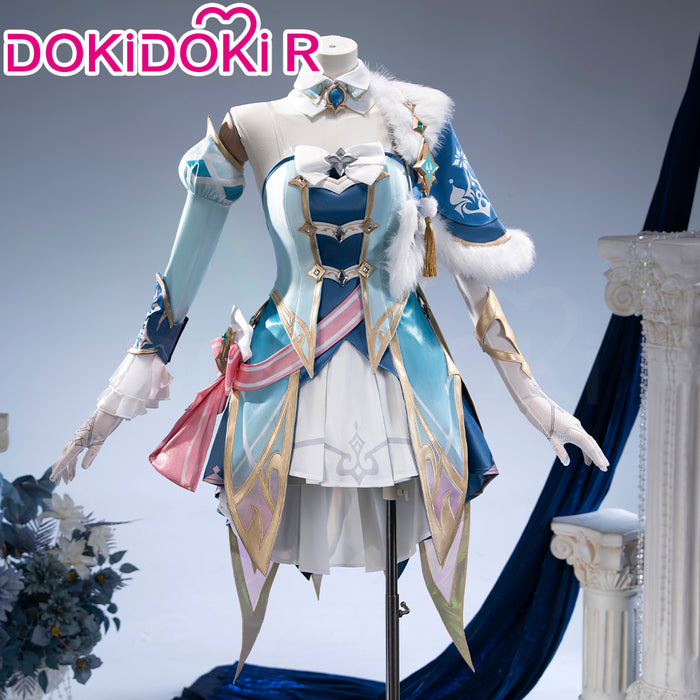 【Size S-2XL】DokiDoki-R Game Genshin Impact Cosplay Vesna Costume Snezhnaya Sudden Snow
