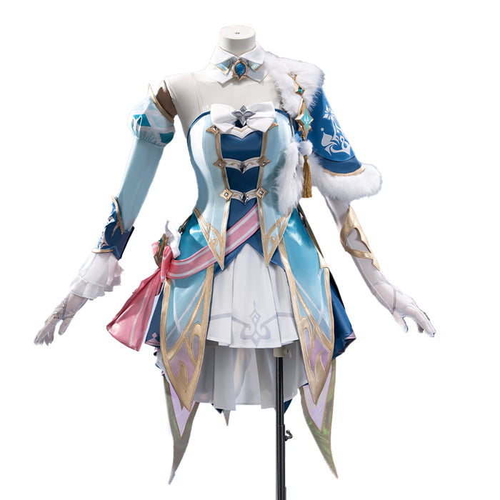 【Size S-2XL】DokiDoki-R Game Genshin Impact Cosplay Vesna Costume Snezhnaya Sudden Snow