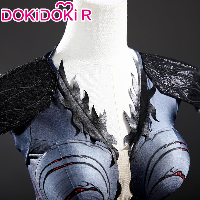 【Size S-3XL】DokiDoki-R Game Cosplay Black Grey Battle Dress Costume Daughter of the Void
