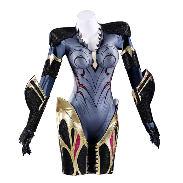 【Size S-3XL】DokiDoki-R Game Cosplay Black Grey Battle Dress Costume Daughter of the Void
