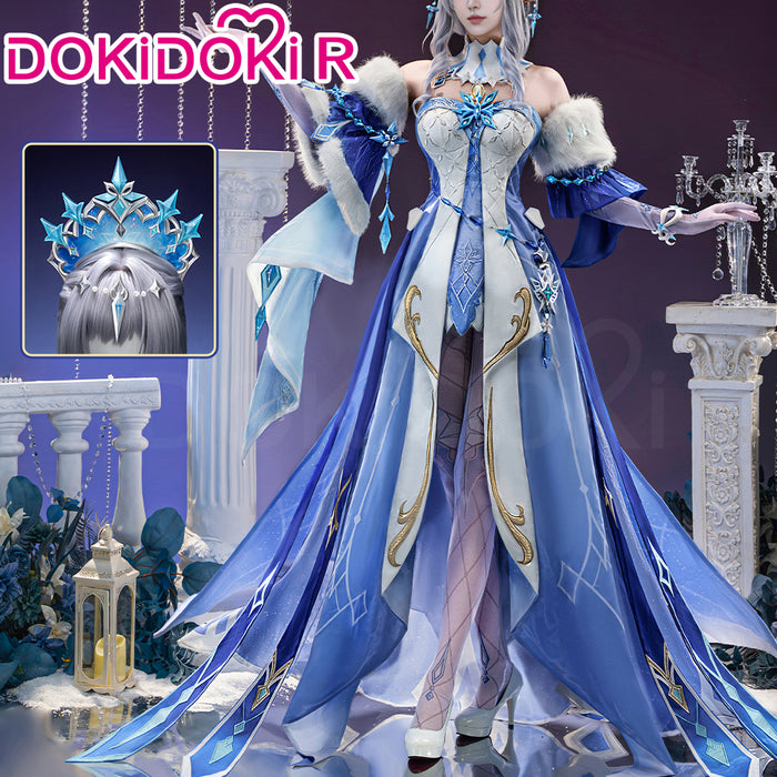 【Size S-3XL】DokiDoki-R Game Genshin Impact Cosplay Tsaritsa Costume / Crown Anastasya Feodorovna Snezhnaya Sudden Snow