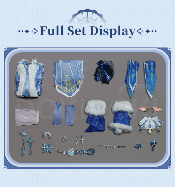 【Size S-3XL】DokiDoki-R Game Genshin Impact Cosplay Tsaritsa Costume / Crown Anastasya Feodorovna Snezhnaya Sudden Snow