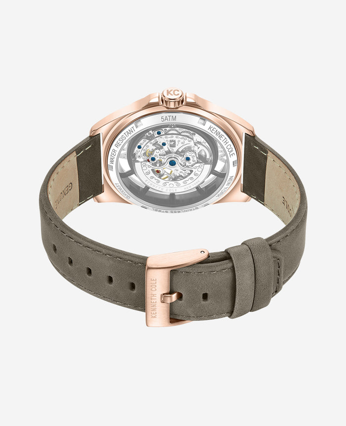 Skeleton Automatic Strap Watch