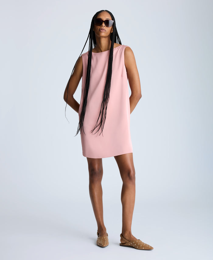 Sleeveless Draped Back Shift Dress