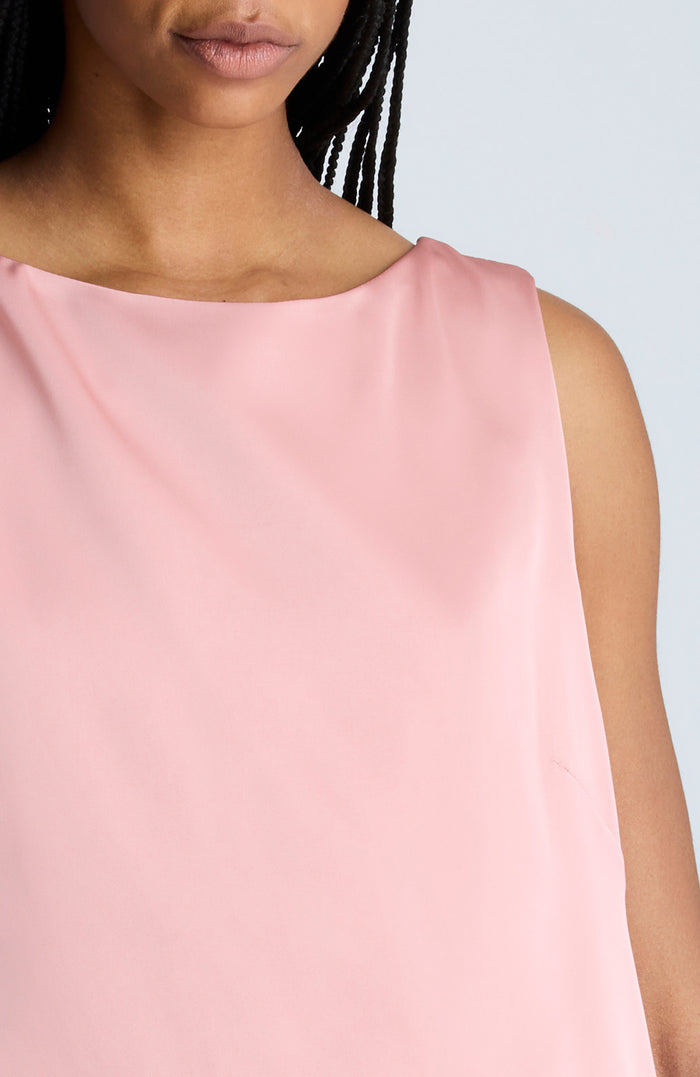 Sleeveless Draped Back Shift Dress