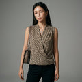 Top femme sans manches imprimé col V - Koreanxwear - Taille L