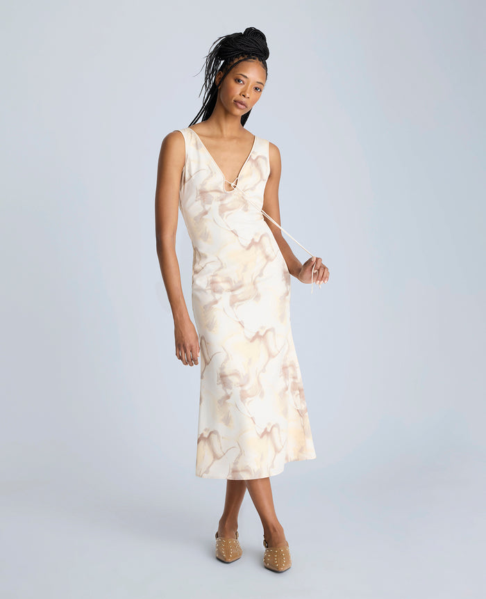 Sleeveless V-Neck Midi Dress