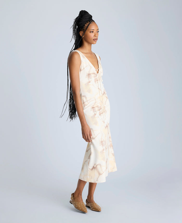 Sleeveless V-Neck Midi Dress