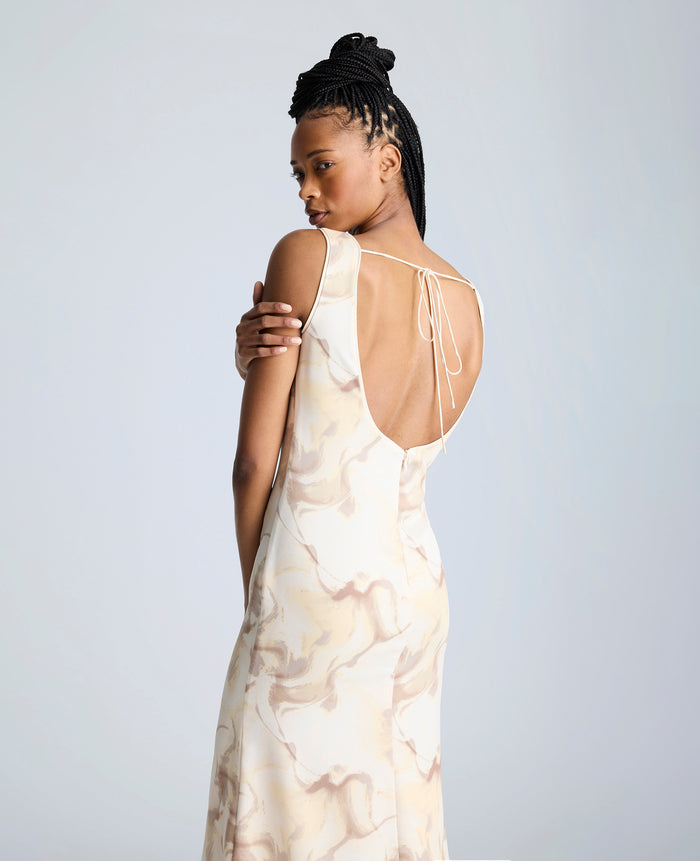 Sleeveless V-Neck Midi Dress