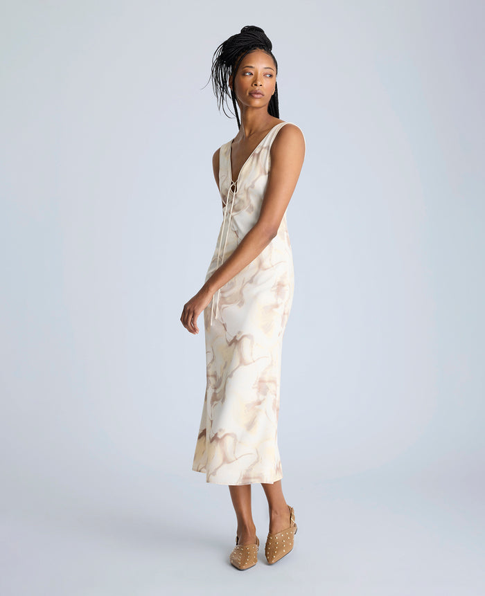 Sleeveless V-Neck Midi Dress