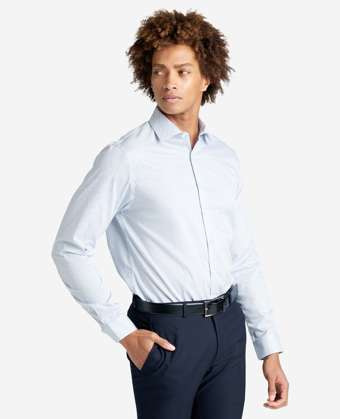 Slim-Fit Button-Down Stretch Dress Shirt with TEK FIT