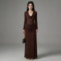 Robe longue à capuche fendue marron - Mode Coréenne décontractée - Taille S