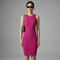 Robe longue ajustée en maille avec fente, style mode coréenne - Koreanxwear - Taille One Size
