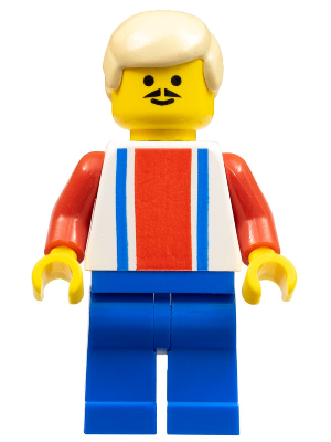 Soccer Player - Red, White, and Blue Team with Number 9 on Back, Tan Hair