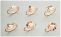 Solid 10kt Three Tone 1-6 Stone Mothers Ring, Natural Gemstone Ruby, Sapphire, Emerald, Amethyst, Citrine, Peridot, Custom Made, 643-638