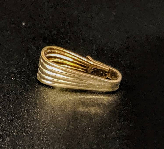 Solid 14kt Yellow Gold Locket Loops Dangle Bail, Open Ring New, Made in USA, Coin Mounts or Pendant Mount