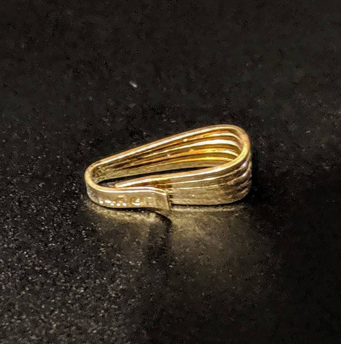 Solid 14kt Yellow Gold Locket Loops Dangle Bail, Open Ring New, Made in USA, Coin Mounts or Pendant Mount