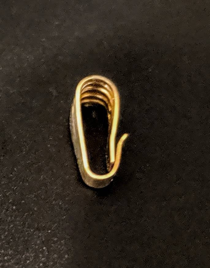 Solid 14kt Yellow Gold Locket Loops Dangle Bail, Open Ring New, Made in USA, Coin Mounts or Pendant Mount