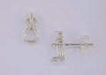 Solid Sterling Silver or 14kt Gold 1 Set (2 pieces) 7x5  Pear Earrings With Tri-Accents Setting, 162-063/142-063
