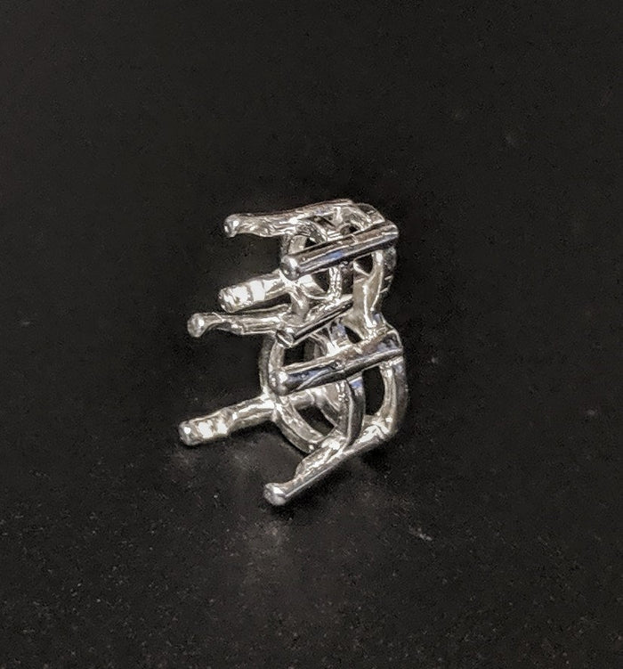 Solid Sterling Silver or 14kt Gold 2 Stone 5mm and 8mm Round Slide Pendant Setting, New, Made in USA 161-758/141-758