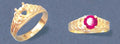 Solid Sterling Silver or 14kt Gold 5mm or 6mm Round Slash Shank Pre-Notched Blank Ring Size 7 setting 163-828/143-828