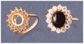 Solid Sterling Silver or 14kt Gold 8x6-10x8 Oval Cluster blank Pre-Notched Ring setting Size  7  163-556/143-556