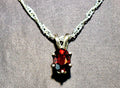 Solid Sterling Silver or 14kt White, Yellow, or Rose Gold Natural Blood Red Garnet Pendant with Chain, 7x5-9x7 Oval Cut, Custom Made