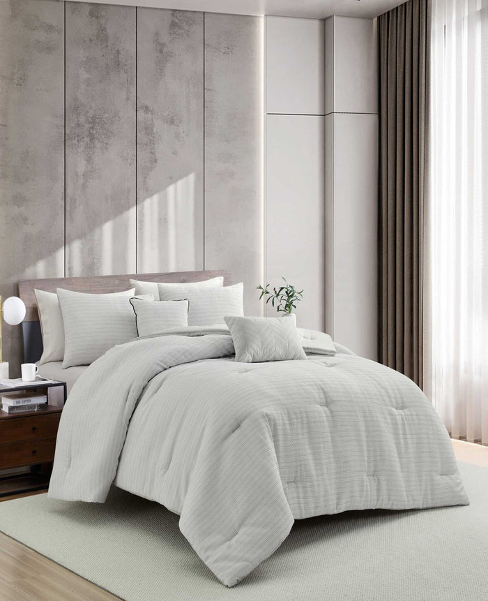 Space Dye Grid Comforter Set