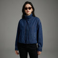 Veste en jean bleu col montant femme - Koreanxwear - Taille S