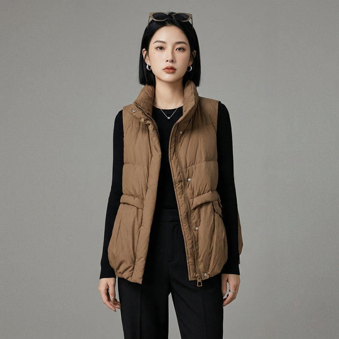 Gilet doudoune femme col montant noir - Mode Coréenne Hiver - Taille One Size