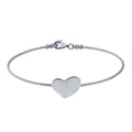 Sterling Silver Cable Wire Bracelet with Heart Plaque, Engraving, DYI Jewelry, Custom Made, 617334