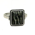 Sterling Silver Green Zebra Jasper Ring
