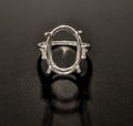 Sterling Silver or 14k Gold 7X5-20X15 Oval blank Four Prong Ring shank setting Size 6, 7, or 8 163-498/143-498