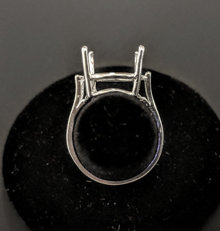Sterling Silver or 14k Gold 7X5-20X15 Oval blank Four Prong Ring shank setting Size 6, 7, or 8 163-498/143-498