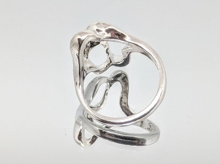 Sterling Silver or 14kt Gold Multi swirl Freeform Ring Shank Size 7 setting DYI Jewelry,  Fashion Ring 168-065/148-065