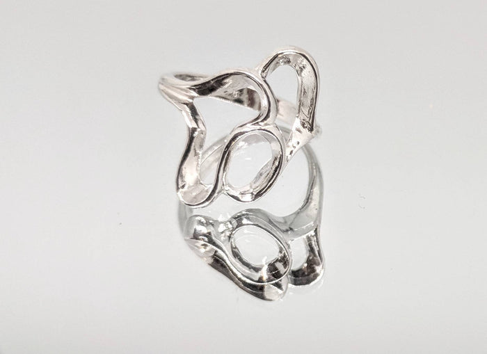 Sterling Silver or 14kt Gold Multi swirl Freeform Ring Shank Size 7 setting DYI Jewelry,  Fashion Ring 168-065/148-065